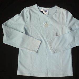 Gap ice blue snowflake top NWT L (10)